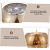 Glass Tealight Holder Golden Decorative Cup view 4