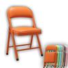 TAJMDGW Portable Folding Chair for Office Dining Room Wedding, Metal Foldable Chair Stool with Padded Seats/Backrest, Heavy Duty Chair Camping Garden(Orange) view 1