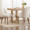 Kmax Fabric Dining Chairs Set of 2 Upholstered Side Chairs Farmhouse Accent Chairs with Nailhead Wood Legs for Dining Room Guest Room Restaurant, Cream view 1