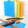 Unomor 4pcs Flexible Cutting Board Non-slip Textured Mats for Kitchen Prep Safe Material Includes Blue Green Beige Orange Easy to Hang and Store view 3