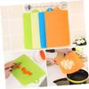Unomor 4pcs Flexible Cutting Board Non-slip Textured Mats for Kitchen Prep Safe Material Includes Blue Green Beige Orange Easy to Hang and Store view 4