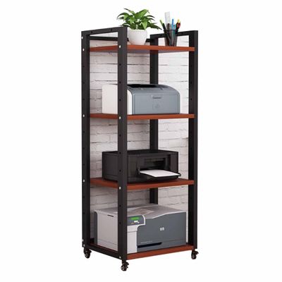 4/5/6/7 Tier AV Media Cabinet Stand, 140cm Tall Audio Tower Rack, Corner TV Stand with Adjustable Shelf, Modern Stereo Racks and Stands for Living, Gaming, Recording Room(Red Walnut,50*40*140CM_4 TIER