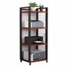 4/5/6/7 Tier AV Media Cabinet Stand, 140cm Tall Audio Tower Rack, Corner TV Stand with Adjustable Shelf, Modern Stereo Racks and Stands for Living, Gaming, Recording Room(Red Walnut,50*40*140CM_4 TIER view 1
