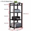 4/5/6/7 Tier AV Media Cabinet Stand, 140cm Tall Audio Tower Rack, Corner TV Stand with Adjustable Shelf, Modern Stereo Racks and Stands for Living, Gaming, Recording Room(Red Walnut,50*40*140CM_4 TIER view 3
