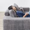 atosela 87" W Oversized Chair with Ottoman, 2-Seater Reading Chair with 4 Pillows, Comfy Corduroy Upholstered Modern Deep Seat for Living Room or Bedroom, Grey view 4