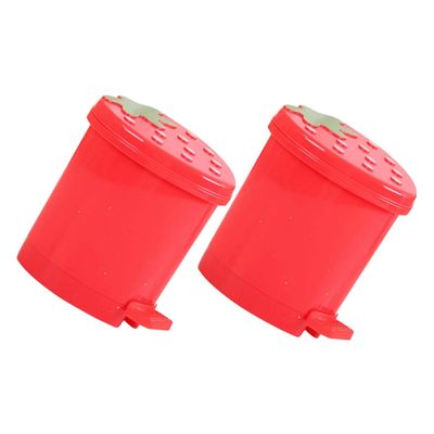 Unomor 2pcs Cute Cartoon Trash Can Desktop Garbage Bin for Kitchen Bedroom and Office Practical Waste Container for and Room Decor