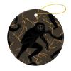 2024 Christmas Ornaments Set 2 Pack,Black Gibbon Monkey Print Christmas Tree Hanging Ornaments,Round Ceramic Ornaments for Christmas Tree Decoration view 1