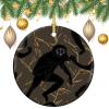 2024 Christmas Ornaments Set 2 Pack,Black Gibbon Monkey Print Christmas Tree Hanging Ornaments,Round Ceramic Ornaments for Christmas Tree Decoration view 3