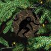 2024 Christmas Ornaments Set 2 Pack,Black Gibbon Monkey Print Christmas Tree Hanging Ornaments,Round Ceramic Ornaments for Christmas Tree Decoration view 4