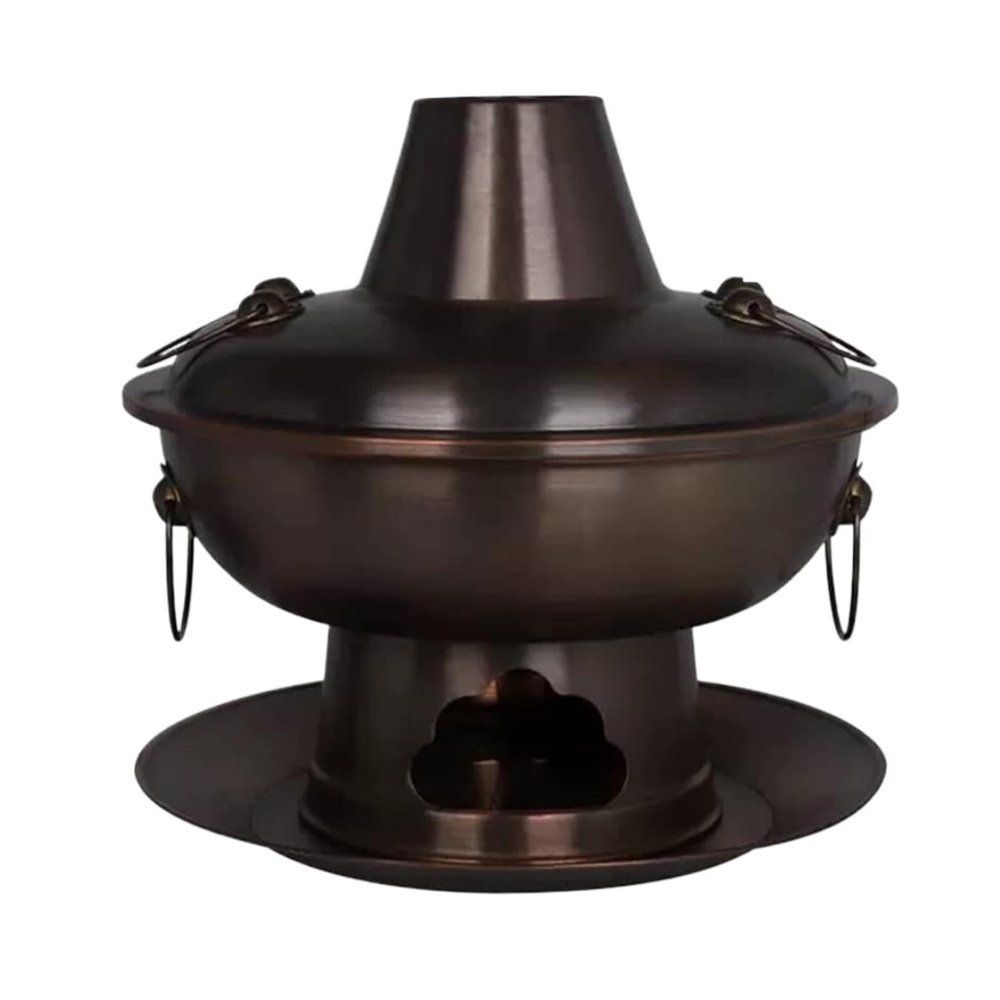NMGMJQ Chinese Charcoal Hotpot Copper Hot Pot Thickened Pure Purple Copper Multi-Person Hot Pot Mongolian Hot Pot Cookware for Family Copper Hot Pot(30cm)