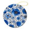 2024 Christmas Ornaments Set 2 Pack,White Blue Ink Print Christmas Tree Hanging Ornaments,Round Ceramic Ornaments for Christmas Tree Decoration view 1
