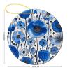 2024 Christmas Ornaments Set 2 Pack,White Blue Ink Print Christmas Tree Hanging Ornaments,Round Ceramic Ornaments for Christmas Tree Decoration view 2