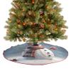 Christmas Tree Skirt Christmas Ornament Holiday Tree Skirts Funny Christmas Snowman Printed Christmas Decorations for Winter New Year Holiday Party Decor Indoor Outdoor view 4