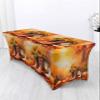 8 Ft Spandex Tablecloth for Rectangle Table, Fall Thanksgiving Cowboy Boots Hat Sunflower Pumpkin Maple Leaf Western Orange Stretch Fitted Table Cover Table Cloth Protector for Party Banquet view 4