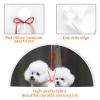 Christmas Tree Skirt Bichon Frise Tree Skirt Xmas Tree Skirt for Holiday Soft Plush 36" Christmas Tree Skirt Farmhouse hristmas Tree Mat for Indoor Outdoor Holiday Party view 4