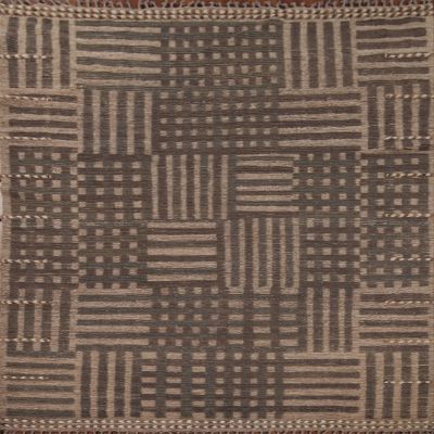 Rug Source Tribal Collection 8x11 Moroccan Area Rug, Hand Knotted Brown All-Over Rug, Oriental 100% Wool Carpet for Bedroom, Living Room, Dining Room