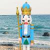 CDL Large Christmas Nutcracker 6 feet high Pastel Blue and White King Wooden Nutcracker Figurine Front Door Decor K17 view 1