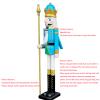 CDL Large Christmas Nutcracker 6 feet high Pastel Blue and White King Wooden Nutcracker Figurine Front Door Decor K17 view 4