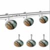 12PCS Shower Curtain Hooks Rings for Bathroom Green Ombre Gradient Yellow Marble Texture Wave Natural Texture Stainless Steel Rustproof Bath Curtain Hangers for Curtain & Liner Crystal Glass Design view 2