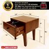 Acacia Sofia Nightstand with Drawer, Bedside Table, Solid Wood Bedside End Table with Drawer and Storage Space for Bedroom, Chocolate view 2