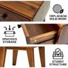 Acacia Sofia Nightstand with Drawer, Bedside Table, Solid Wood Bedside End Table with Drawer and Storage Space for Bedroom, Chocolate view 3