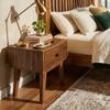 Acacia Sofia Nightstand with Drawer, Bedside Table, Solid Wood Bedside End Table with Drawer and Storage Space for Bedroom, Chocolate view 4