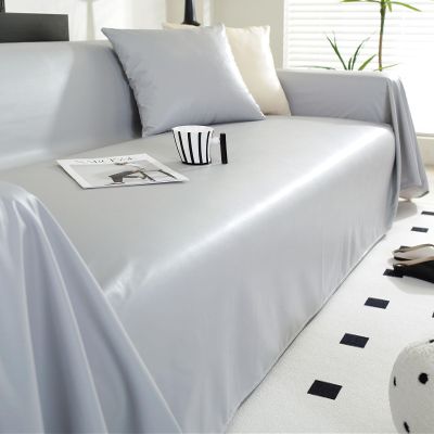 GROWTHLIN Waterproof PU Leather Sofa Covers for Sectional Sofa Vintage Couch Cover for Dogs Loveseat Covers Futon Cover L Shaped Cover Wipeable Couch Protector (Light Grey,71"x157")