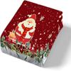 Fouiunler Christmas Bed Sheet Set,King Size Retro Red 4 Piece Set Christmas Tree Snowflake Santa Claus Pattern Print Duvet Cover,Soft and Cozy Microfiber Bedding view 4