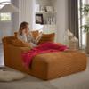 HRVEOCEI 67" Chaise Lounge Indoor, Oversized Chaise Lounge Chair with 3 Comfy Pillows for Living Room Bedroom, Wide Arms Corduroy Fabric High-Density Foam No Assembly Required (Orange) view 1