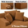 HRVEOCEI 67" Chaise Lounge Indoor, Oversized Chaise Lounge Chair with 3 Comfy Pillows for Living Room Bedroom, Wide Arms Corduroy Fabric High-Density Foam No Assembly Required (Orange) view 4