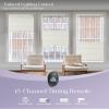 Graywind Smart Top Down Bottom Up Roman Shades Compatible with Alexa Google Solar Powered Motorized TDBU Shades for Windows Custom Size (Blackout Textured Series) view 3