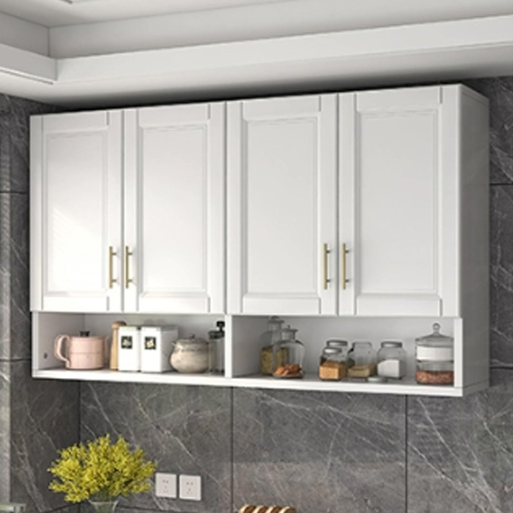 Solid wood kitchen cabinet wall cabinet cabinet bathroom storage cabinet wall-mounted balcony storage cabinet wall cabinet,wall mounted cabinet glass,wall kitchen cabinets(120*30*80CM/47.2*11.8*31.5IN
