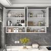 Solid wood kitchen cabinet wall cabinet cabinet bathroom storage cabinet wall-mounted balcony storage cabinet wall cabinet,wall mounted cabinet glass,wall kitchen cabinets(120*30*80CM/47.2*11.8*31.5IN view 2