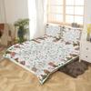 Fouiunler White Sheet Set Duvet Cover, King Size Christmas Snowman Cabin Holly Leaf Berries Printed Microfiber Sheet Set 4 Piece,Easy Fit Machine Washable Durable Bed Sheet Sets view 2