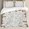 Fouiunler White Sheet Set Duvet Cover, King Size Christmas Snowman Cabin Holly Leaf Berries Printed Microfiber Sheet Set 4 Piece,Easy Fit Machine Washable Durable Bed Sheet Sets view 3