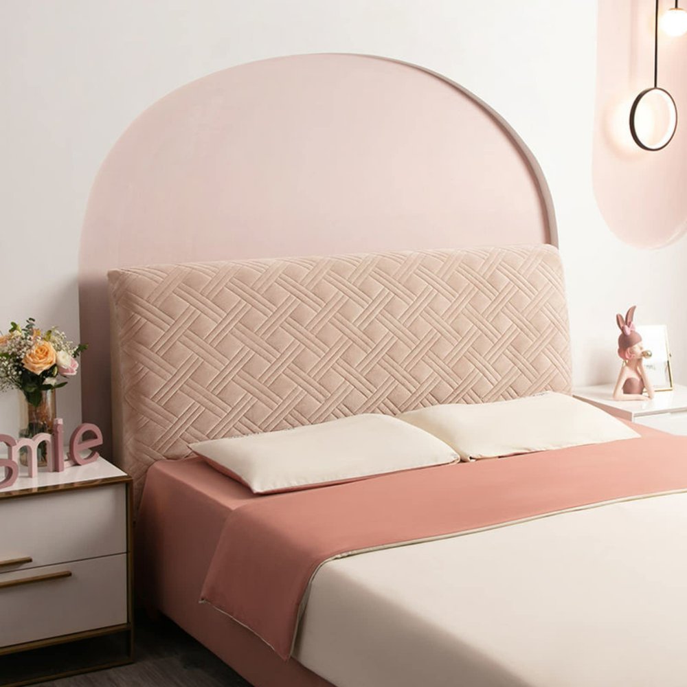 ZYANLING Velvet Stretch Bed Headboard Slipcover Twin Queen Full King Headboard Cover Thicken Dustproof Protector Cover for Home Decor Washable (Champagne,190cm/75in)
