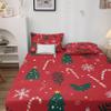 Rejkxyw Cane Candy Christmas Sheets Cal King Size, Red Xams Tree Holiday Sheet Set, Holly Berry Bed Sheets - 14 Inch Deep Pocket, Ultra Soft Winkle Free Microfiber Bedding Sheets & Pillowcases 4 Piece view 3