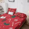 Rejkxyw Cane Candy Christmas Sheets Cal King Size, Red Xams Tree Holiday Sheet Set, Holly Berry Bed Sheets - 14 Inch Deep Pocket, Ultra Soft Winkle Free Microfiber Bedding Sheets & Pillowcases 4 Piece view 4