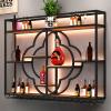 47IN Wall Mounted Wine Rack, Black Large Wine Storage Rack, Modern Plum Blossom Modeling Hanging Iron Display Stand, Large Capacity Multi Functional Wine for Bar, Kitchen Storage (47in/120cm-Black) view 1