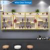 47IN Wall Mounted Wine Rack, Black Large Wine Storage Rack, Modern Plum Blossom Modeling Hanging Iron Display Stand, Large Capacity Multi Functional Wine for Bar, Kitchen Storage (47in/120cm-Black) view 2