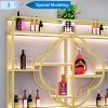 47IN Wall Mounted Wine Rack, Black Large Wine Storage Rack, Modern Plum Blossom Modeling Hanging Iron Display Stand, Large Capacity Multi Functional Wine for Bar, Kitchen Storage (47in/120cm-Black) view 4