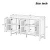 Eailaveo Rustic Sideboard Cabinet, Freestanding Buffet Sideboard with Decorative Rattan Doors and Adjustable Shelves for Entryway, Dining Room Or Living Room (Natural) view 2