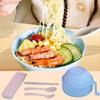 BAUFIX Microwave Ramen Bowl with Lid, 2025 New Ramen Noodles Bowl, Ramen Microwave Bowl, Ramen Bowl Set with Chopsticks, Spoon, Fork, Portable Ramen Cooker for Dorm, Home, Office (Black) view 3