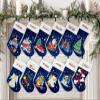 TEEAMORE Custom Blue Velvet Christmas Stocking 5 Pack Personalized Embroidered Blue Stocking 18" Fireplace Hanging Decorations view 1