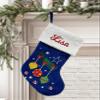 NACRE APPAREL Blue Velvet Stocking Custom Embroidered Family Stockings Night Embroidered Festive Holiday Xmas Party Decor 1 Pack view 2