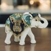 ICE ARMOR Hand Painted 6" W White and Blue Thai Elephant Figurine Statue Sculpture Ornament Decoration Home/Room Decor Unique Gift Ideas for Housewarming Holidays Birthdays Great Collectible Addition view 1