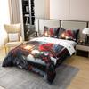 100% Nature Cotton Xmas Cardinals Duvet Cover Set (No Comforter) Cartoon Bird Winter Comforter Cover Set Twin Size with 1 Pillowcase Merry Christmas Bedding Set view 2