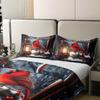 100% Nature Cotton Xmas Cardinals Duvet Cover Set (No Comforter) Cartoon Bird Winter Comforter Cover Set Twin Size with 1 Pillowcase Merry Christmas Bedding Set view 4