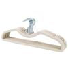 10Pcs Cloth Hanger Flocking Plastic Space Saving Anti Slip Short Neck Cloth Hanger [Vertical Lift 2.36in] Drying Cloth Hanger(Black) view 1