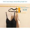 10Pcs Cloth Hanger Flocking Plastic Space Saving Anti Slip Short Neck Cloth Hanger [Vertical Lift 2.36in] Drying Cloth Hanger(Black) view 4